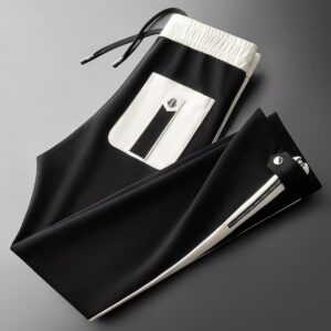 Light Luxury Fall Winter Fashion Trendy Brand Color Contrast Patchwork Space Cotton Pants Men