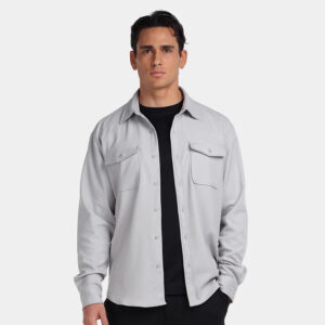 Men's Pure Cotton Workwear Coat Loose Casual Long Sleeves Shirt