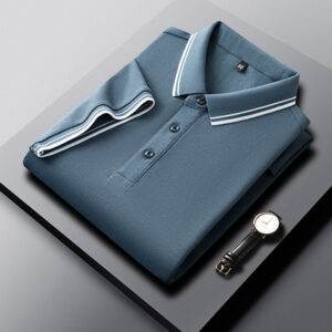 Summer Lapel Mercerized Cotton T-shirt Loose Breathable