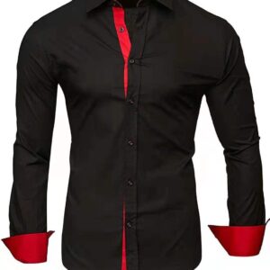 A Cool And Casual Long-sleeved Shirt In Contrasting Colors For A Teenage Man