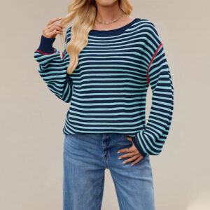 Round Neck Pullover Loose-fitting Long Sleeves Sweater