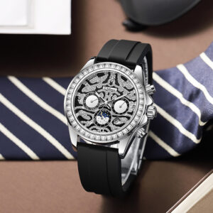 Multi-functional Sun Moon Star Calendar Waterproof Automatic Mechanical Watch Men