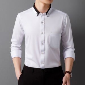 Men's Business Shirt Long Sleeve Non-ironing Four Sides