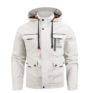 Lightweight Men's Jacket With Hood For Outdoor, Travel, Hiking, Windbreaker, Versatile, Stylish Design