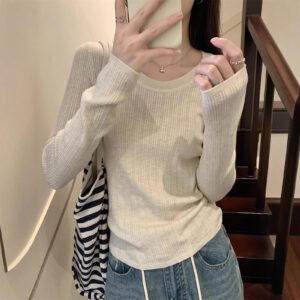 Pattern Round Neck Long Sleeve Sweater