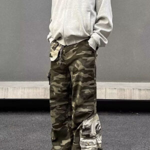 Men's Contrast Color Three-dimensional Pocket Overalls