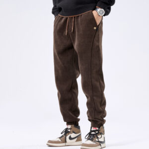 Autumn And Winter Ankle-tied Japanese Corduroy Retro Casual Sports Pants Men
