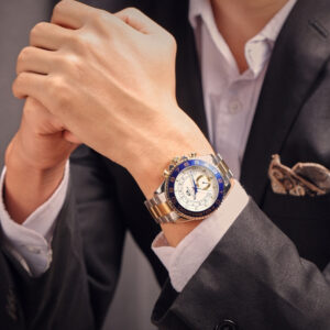 Automatic Mechanical Luminous Room Gold Steel Belt Men's Watch