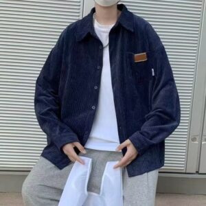 Men's Loose American Retro Corduroy Shirt