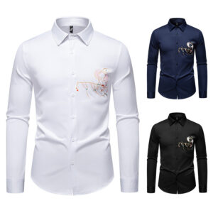 New Men's Long-sleeved Premium Printed Casual Shirt