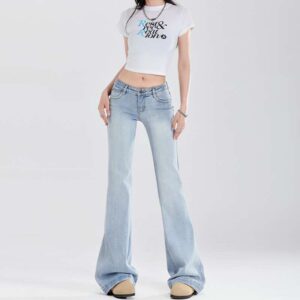 American Retro Low Waist Hot Girl Bell-bottom Pants Slim Fit Slimming