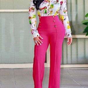 Fashionable Slim Fit Double-breasted Flared Trousers With Slight Stretch