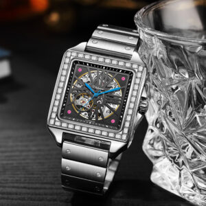 New Square Diamond-studded Design Automatic Watch