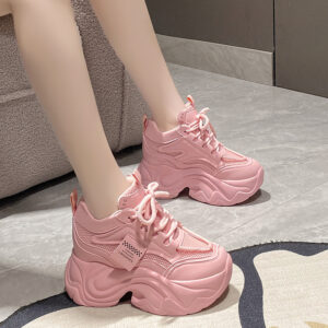Platform Lace-up Fashion Solid Color Simple Casual Shoes