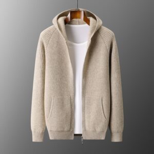 Hooded Cardigan Men's Thick Wool Jacket Loose Casual