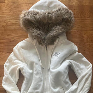 American Retro Hot Girl Hooded Women's Zipper Casual Waist-tight Sweater