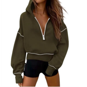 Women's Half Zipper Short Sweater
