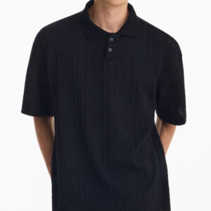 Men's Heavy Texture Knitted Polo Shirt