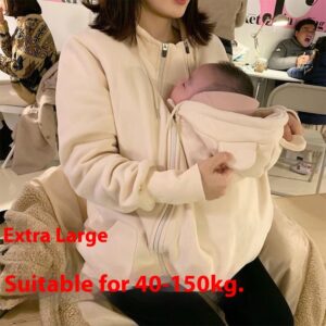Extra Large Size Mother Kangaroo Sweater Fleece-lined Thickened