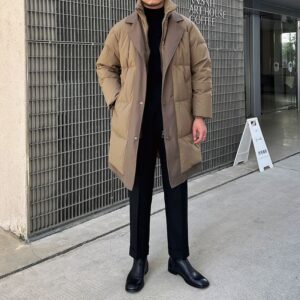 Retro Men's Mid-length Fake Two-piece Cotton-padded Jacket