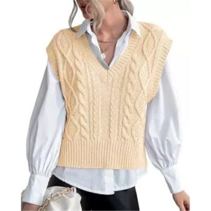 Vest Knitted Retro College Style All-matching