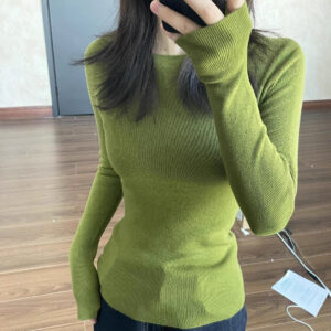 Round Neck Knitted Sweater For Women